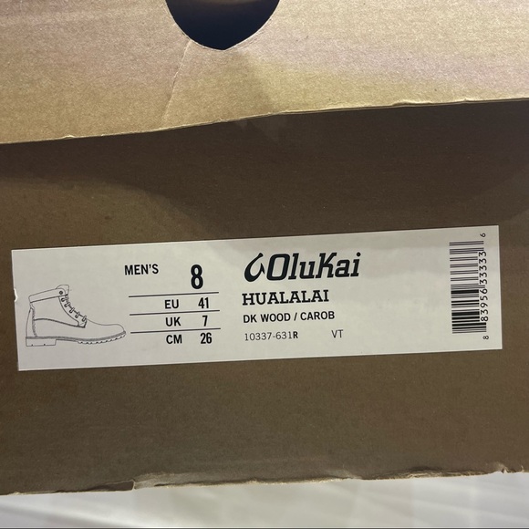 Olukai Waterproof Boots Brown leather Men’s Size 8 - Picture 12 of 12